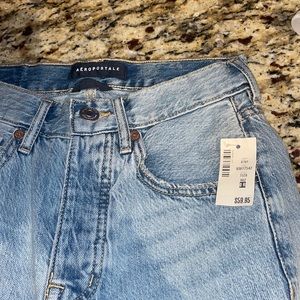 Aeropostale Mom Jeans. Ripped Blue jeans. Size 0.